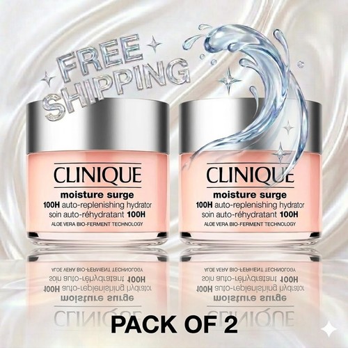 Clinique Moisture Surge 100H Hydrator Duo 4.2 oz Face Moisturizer Gel Cream- DUO