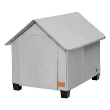 Insulated Dog House Outdoor with Warm Mat and Elevated Feet,Weatherproof Dog ...