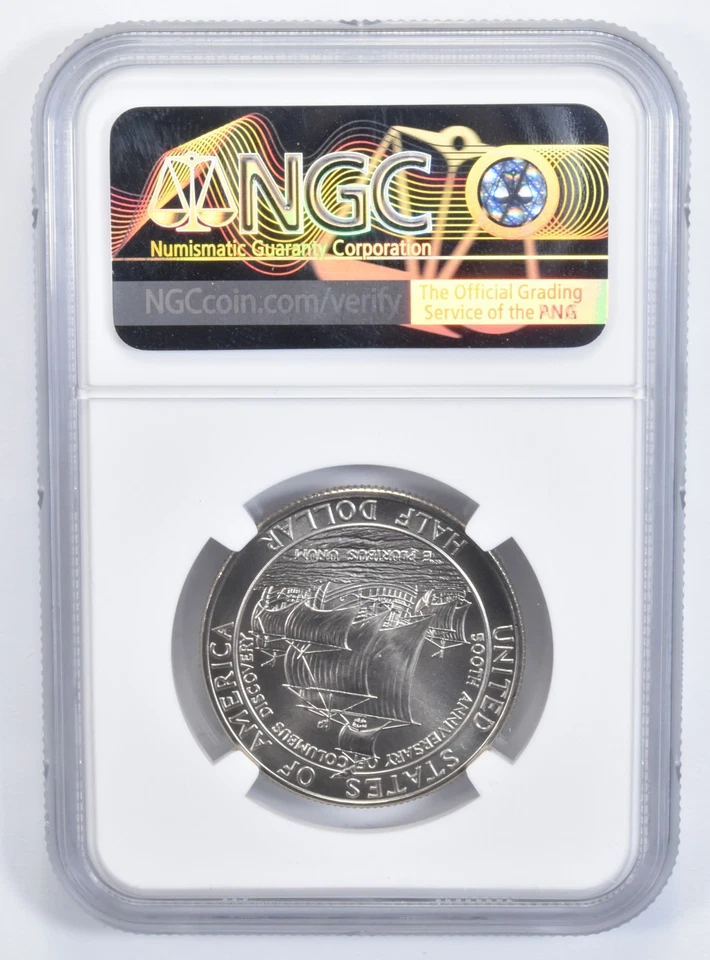 MS70 1992 D Christopher Columbus Commemorative Half Dollar NGC *5315 - Image 2 of 4