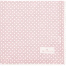 Greengate Stoffserviette mit Spitze DOTTY PALE PINK Rosa mit weißen Punkten