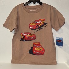 Disney Cars Boys T-Shirt Lightning McQueen Brown 3T