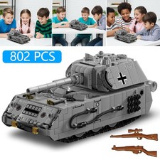 Militär Maus Panzer Klemmbausteine WW2 Technik Armee Schwer Panzer Bauspielzeug