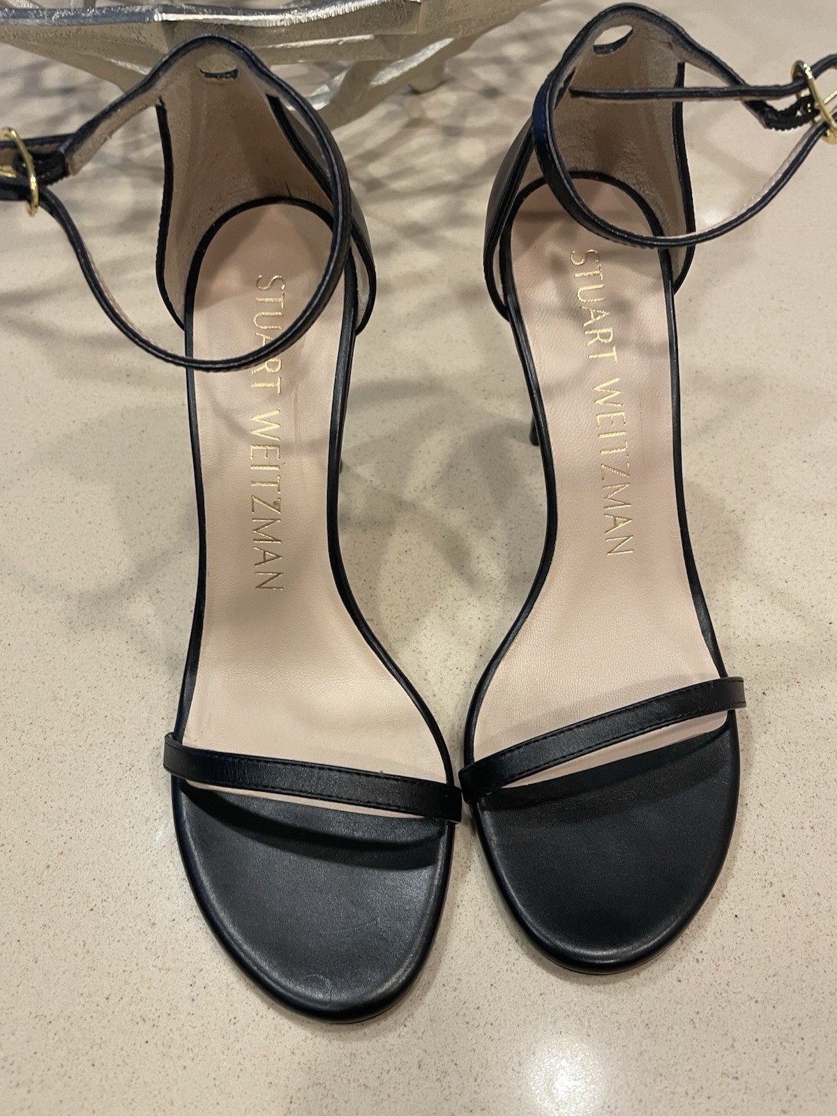 Stuart Weitzman strapped heel size 6.5/black - image 1