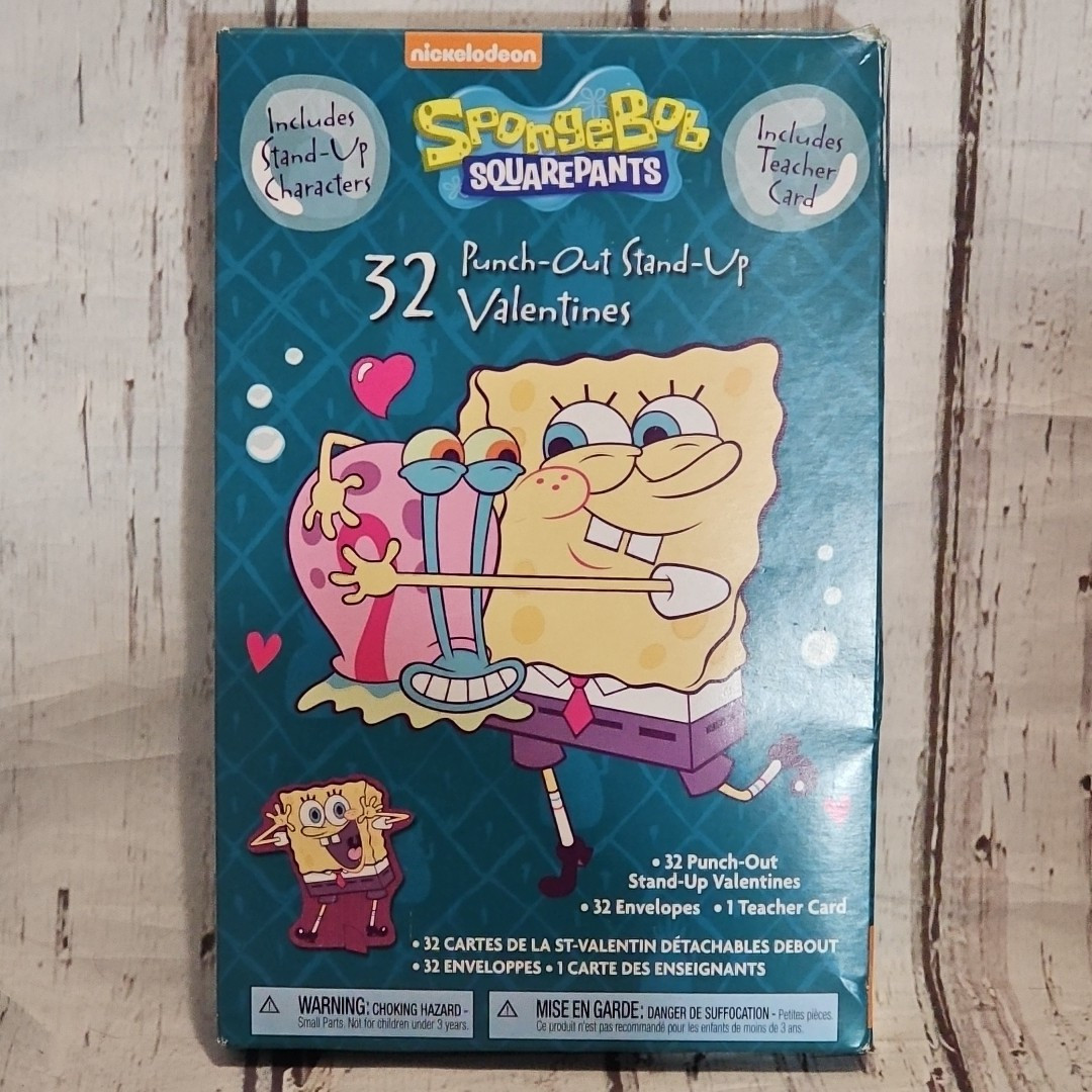 SpongeBob Squarepants Valentines Day 32 Punch Out Stand Up Car...