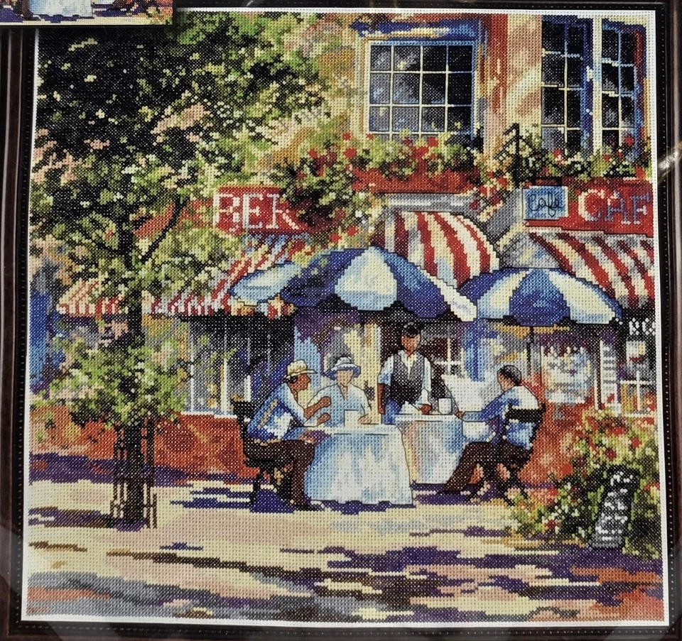 Design Works Counted Cross Stitch Kit Street Corner Cafe in the Sun by #2766 New - Image 2 of 4