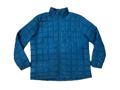 MENS THE NORTH FACE PUFFER QUILTED JACKET SZ XXL CERULEAN BLUE