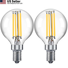 Dimmable Globe G16.5 E12 LED Bulb 40W,Type G 2 Count, Warm White 2700k