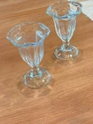 2 - Vintage ANCHOR HOCKING Clear Glass Ice Cream Sunday Dessert Dishes