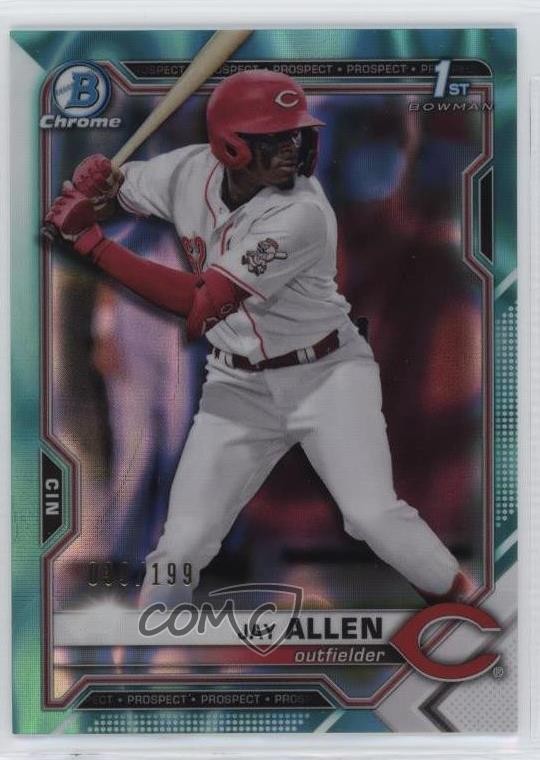 2021 Bowman Draft Chrome Aqua Lava Refractor 38/199 Jay Allen #BDC-11 2a9