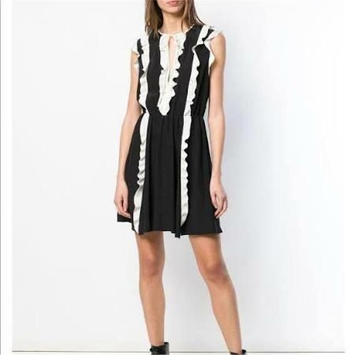 Red Valentino Black/White Ruffle Dress 