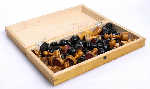 1960s Vintage USSR Wooden Chess Set side Board 30x30 cm 11.8" Medium Easter Gift - Picture 8 of 10