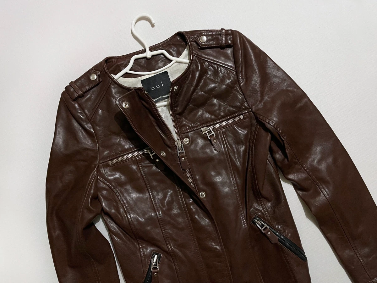 Oui top leather jacket