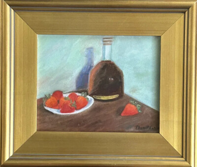 Oil On Canvas  Dusse Cognac  8x10 Original Framed By Robert Thompson