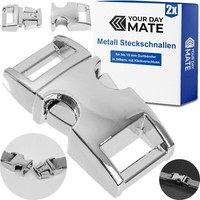 Steckschnalle Silber Metall 15 Mm Klickverschluss Gurtschnalle Rucksack Gurtband