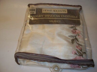 Home Accents Luxury Window Curtain Valance 84 x 18 Cream Pink Floral Belk New