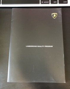 Lamborghini Quality Program Pamphlet    Free USA Shipping 