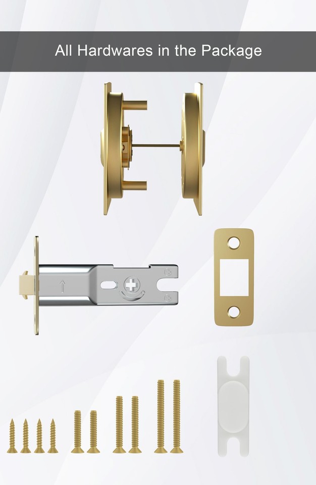 goldenwarm Gold Pocket Door Hardware, Brushed Gold Contemporary Privacy