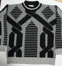 JJ COCHRAN Sweater Men Crew Neck Cosby Pull Over Cotton Made in USA SZ S NICE!