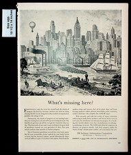 1948 Oil Industry Info Committee City Horses Skyscrapers Vintage Print Ad 28469