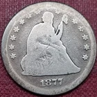 1877 Seated Liberty Quarter 25c Circulated #74640