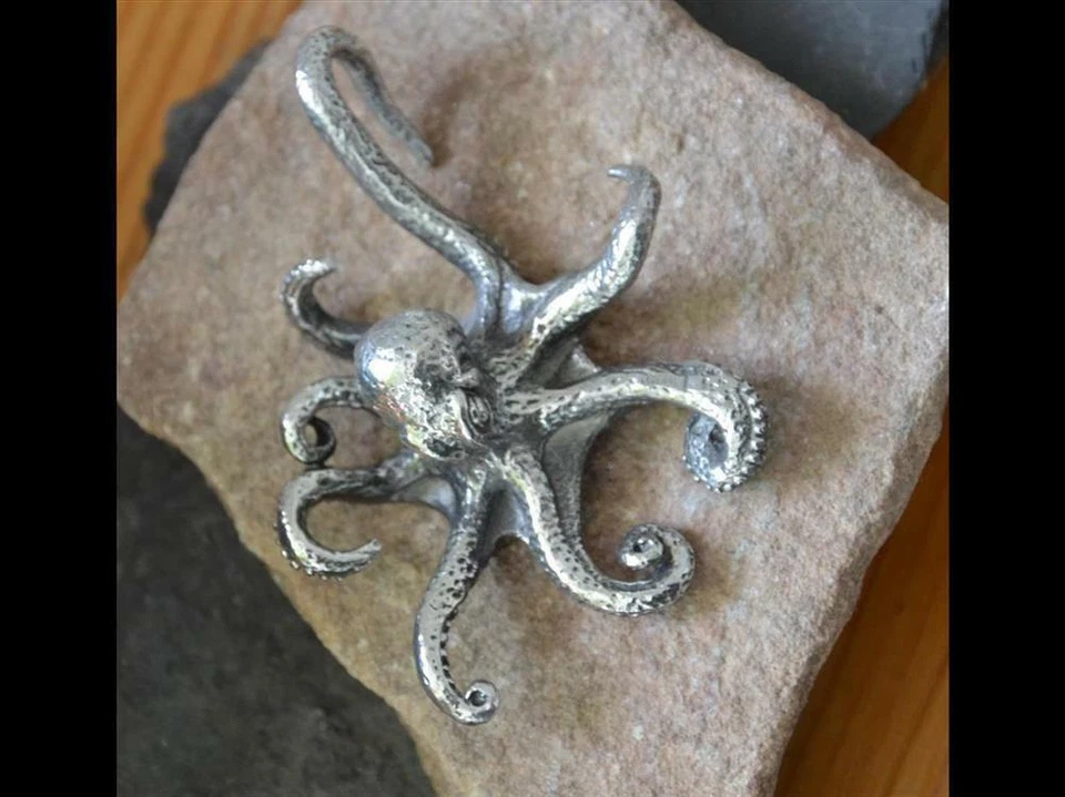 Ohrgewicht 4mm Gancio White Ottone Polpo 70mm Argento - Immagine 3 di 4