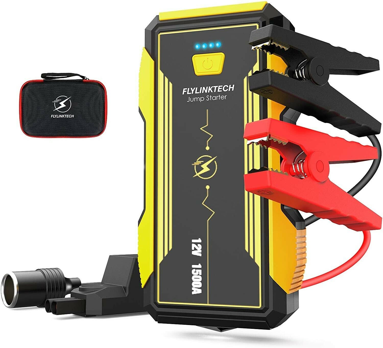 FLYLINKTECH Booster Batterie Voiture 2500A 24000mAh, 150PSI Gonfleur Pneus  Voiture, 12V Démarreur Batterie (Tout Essence/8.0L Diesel), Jump Starter