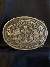 Anchor Steam Beer Belt Buckle San Francisco Bergamot Brass Works 1975 Vtg USA