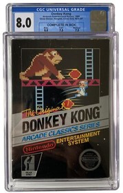GLOSS NES-GP Donkey Kong 2nd Print feat. Jumpman Mario CGC 8.0 CiB NOT SEALED