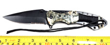 SPRING ASSISTED KNIFE 8.25 INCH APPROX. BLADE PARTIAL SERRATED BLADE GLASS BREAK