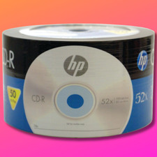 50 Blank 52X CD-R CDR Branded Logo 700MB Media Disc