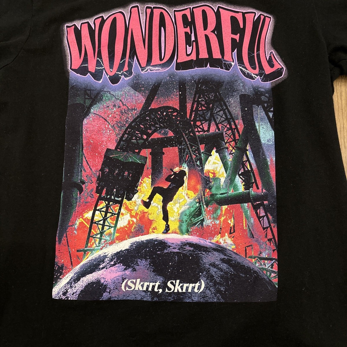 Travis Scott Wonderful Skrrt Skrrt Mister Tee T Shirt Size L EUC