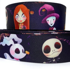 GROSGRAIN RIBBON 5/8", 7/8",1.5", 3" NIGHTMARE BEFORE CHRISTMAS ca Printed