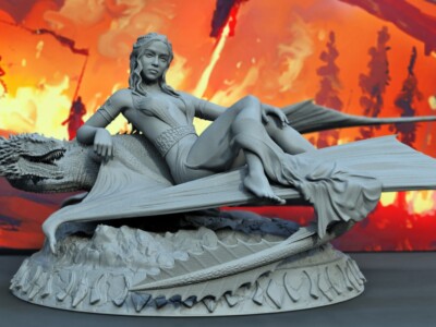 Mother of Dragons - Unpainted 1/10 3D Printed resin model kit and base E3D