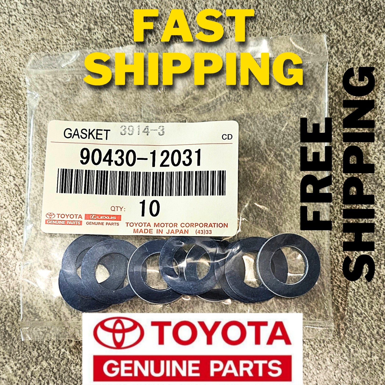 Genuine Toyota Lexus OEM Oil Drain Plug Washer Gasket 9043012031 [ Set