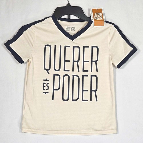 Latino Heritage Month Tee Kids Small Short Sleeve Athletic querer Es Poder - Picture 4 of 11