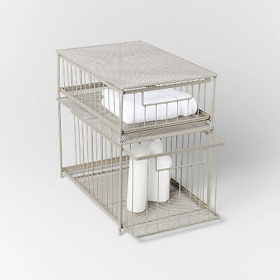 Large Stackable Slide Out Drawer Brushed Nickel - Brightroom