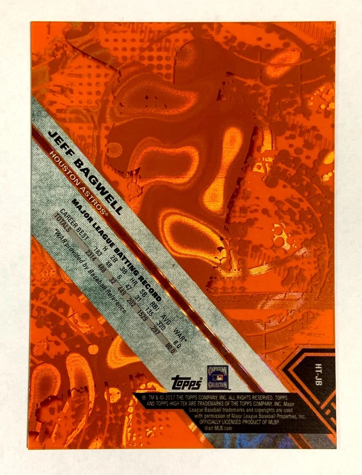 Jeff Bagwell 2017 Topps High Tek Orange Astros #HT-JB /25 - Image 4 of 4