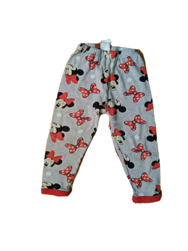 Minnie Mouse Disney Girls Boys 3T Red White Polka Dot Bow Leggings Loungewear - Picture 1 of 2