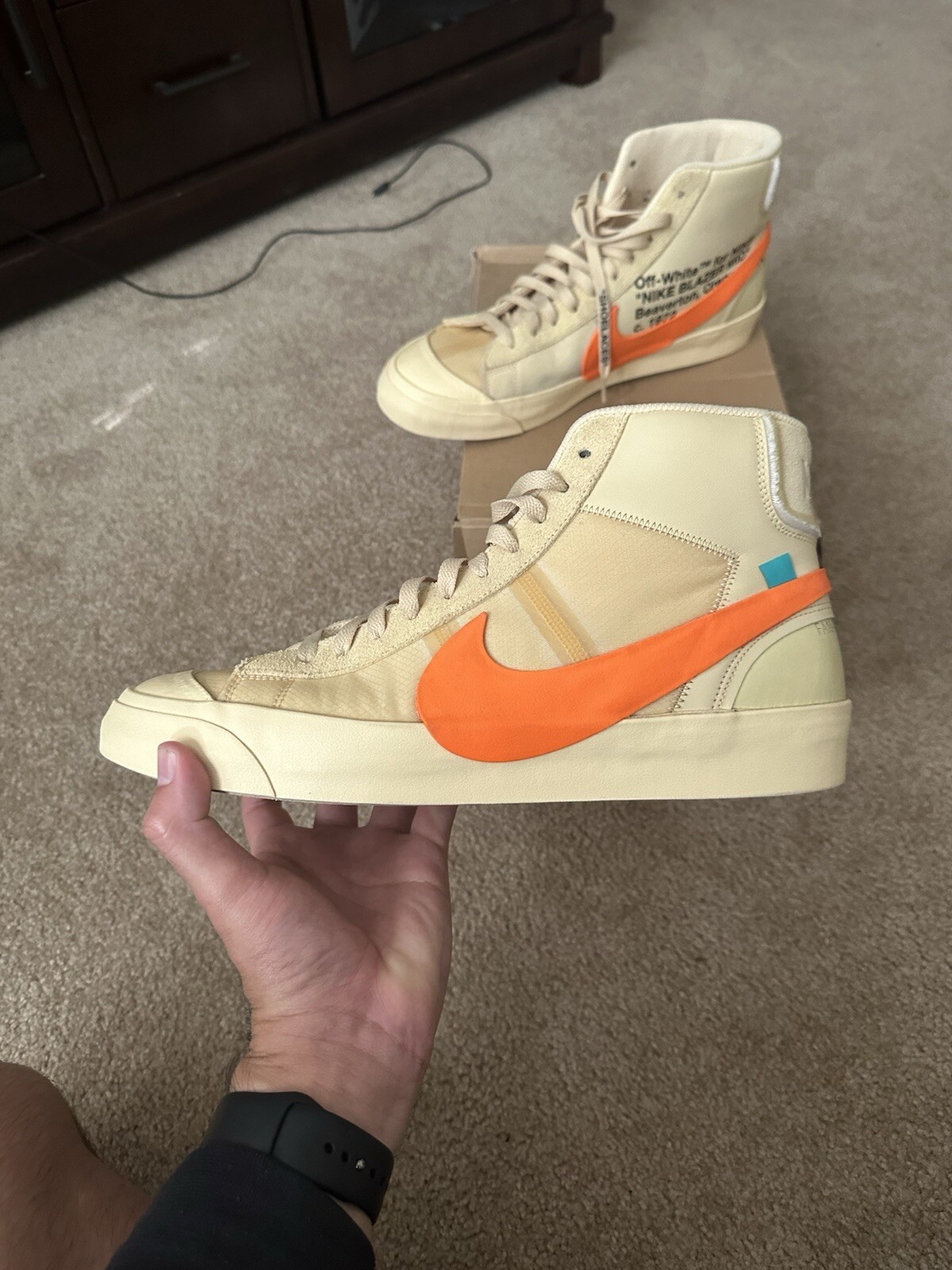 OFF WHITE X NIKE Blazer Nike Off White Mid All Hallows Eve indossato 1 2 volte MOLTO PULITO taglia 14 *U