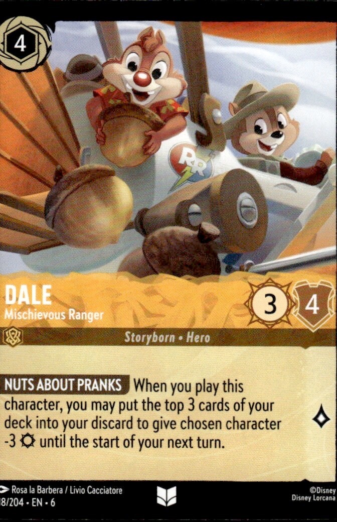 Dale - Mischievous Ranger - 18/204 - Uncommon Lorcana Azurite Sea M/NM