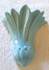 Vtg Haeger Sky Blue Flower Head Ceramic Wall Pocket