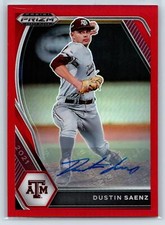 Dustin Saenz 2021 Panini Prizm Draft Autographs Red Prizm SN #/50 #PDP112