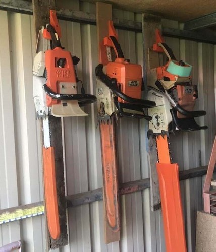 GANCHO DE ALMACENAMIENTO DE MOTOSIERRA STIHL ECHO HUSQVARNA Soporte de suspensión de pared EE. UU. - Imagen 11 de 18