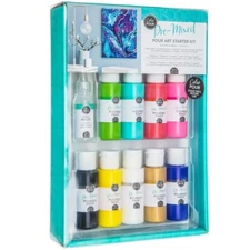 STARTER KIT -American Crafts- COLOR POUR - PRE-MIXED POUR ART STARTER KIT 348493