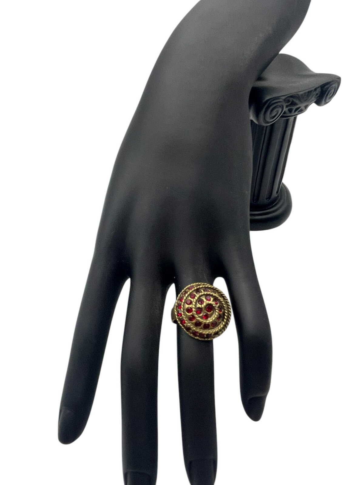 **Red Crystal Adjustable Statement Ring for Women - image 1