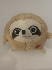 Dan Dee Collectors Choice Stuffed Animal Sloth Sparkle Eyes Brown Red Heart 6"