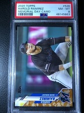 🔥💎  2020 Topps Series 2 HAROLD ramirez Memorial Day Camo /25 Tigers #543 PSA 8