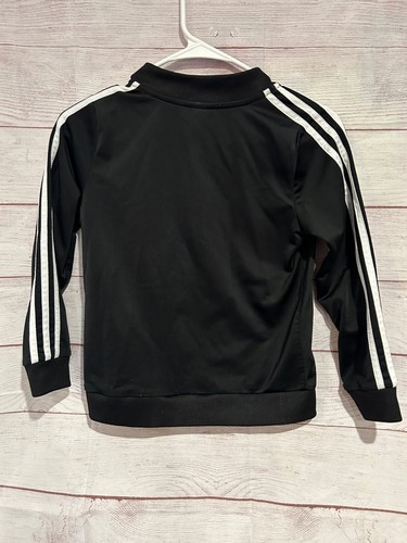 Adidas YOUTH MEDIUM Black Track Zip Jacket Size 10/12 - Picture 5 of 5