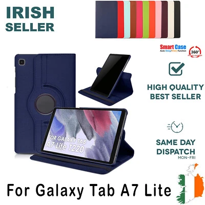 For Samsung Galaxy Tab A7 Lite Tablet Case 360° Rotating PU Leather Smart Cover