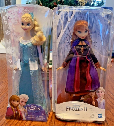 New in Box - Disney Frozen Elsa of Arendelle Doll 2013 and Anna Frozen II 2019